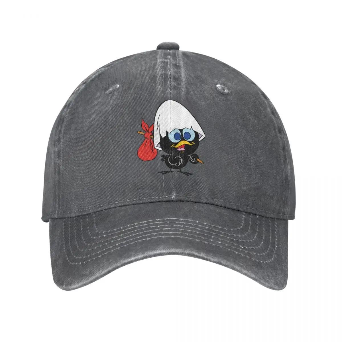 

Casual Calimero Cartoon Baseball Cap for Men Women Distressed Denim Animal Bird Outdoor Workouts Adjustable Fit Caps Hat Adjustable