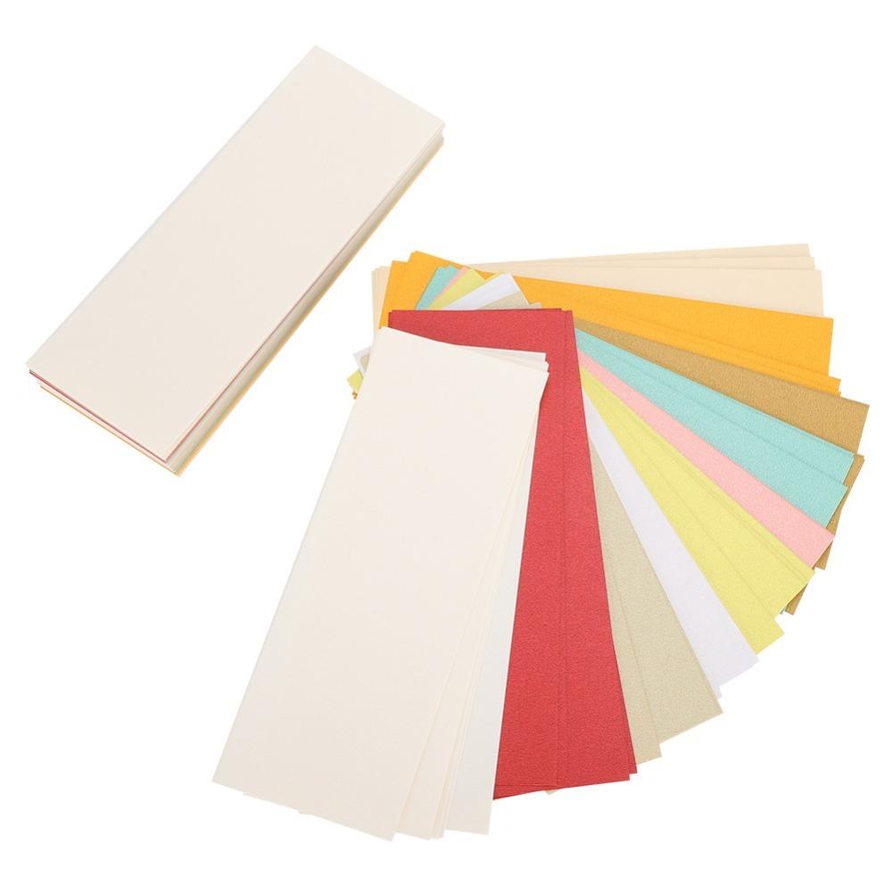 

100pcs Assorted Colors Metallic Shimmer Paper 16x6cm Pearlescent Paper Crafts
