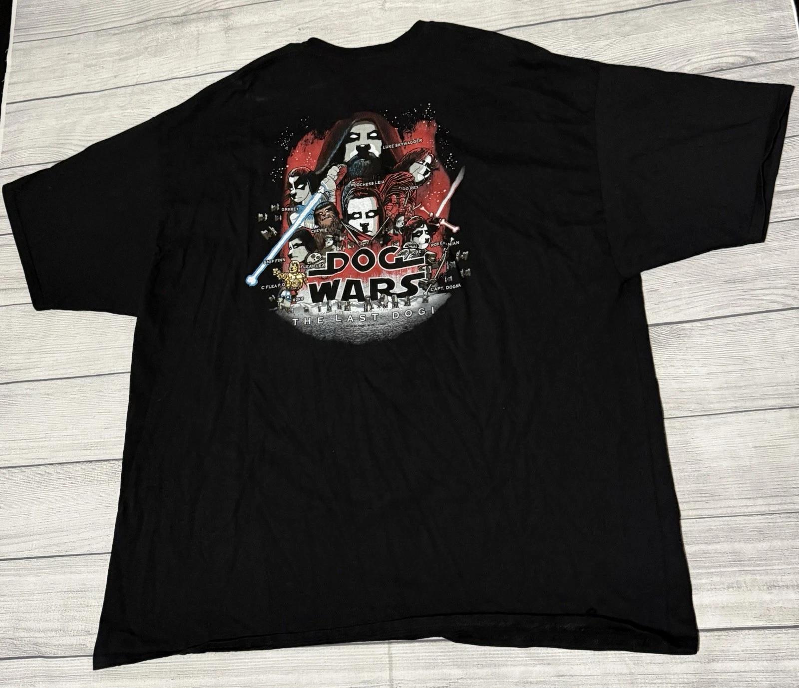 Big Dogs Star Wars Graphic T Shirt The Last Dogi Last Jedi Parody Size 4XL Black M