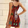 Summer New Retro Patterns  Print Sleeveless Bodycon Dress with Pockets Sexy Slim Fit Elegant Party Dress