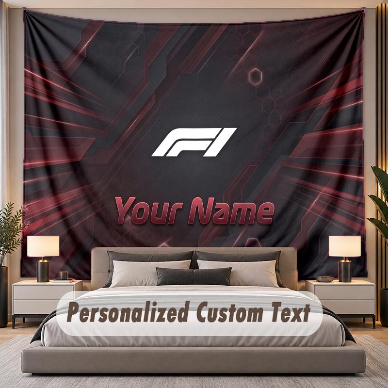 Custom Name Text Tapestry F1 Personalized Polyester Wall Tapestry For Bedroom And Room