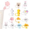 Creative Silicone Straw Plug Reusable Drinking Dust Cap Glass Cup Accessories Splash Proof Cartoon Straw Plugs Tips Cover