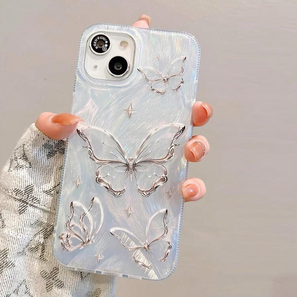 Premium Feathered Bow Phone Case For iPhone 15 14 13 12 11 Plus Pro Max Cute Full Screen Butterfly Phone Case