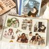 20-Piece Retro Women's Daily Life Sticker Book, Cozy Home & Café Motifs, Self-Adhesive for DIY Crafts