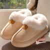 Bag Heel Cotton Shoes for Women In Autumn and Winter, Warm Home, Thick Soled Plush Cotton Slippers for Women Wearing Snow Boots