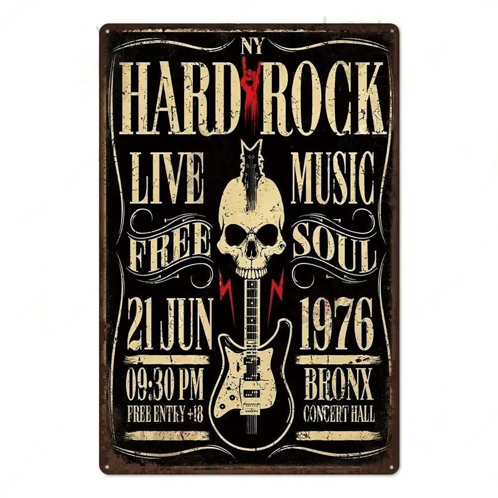 Vintage Musik Blechschild Rock Poster Plakette Metall Retro Wandkunst Dekoration Aufkleber für Bar Pub Man Cave Eisengemälde