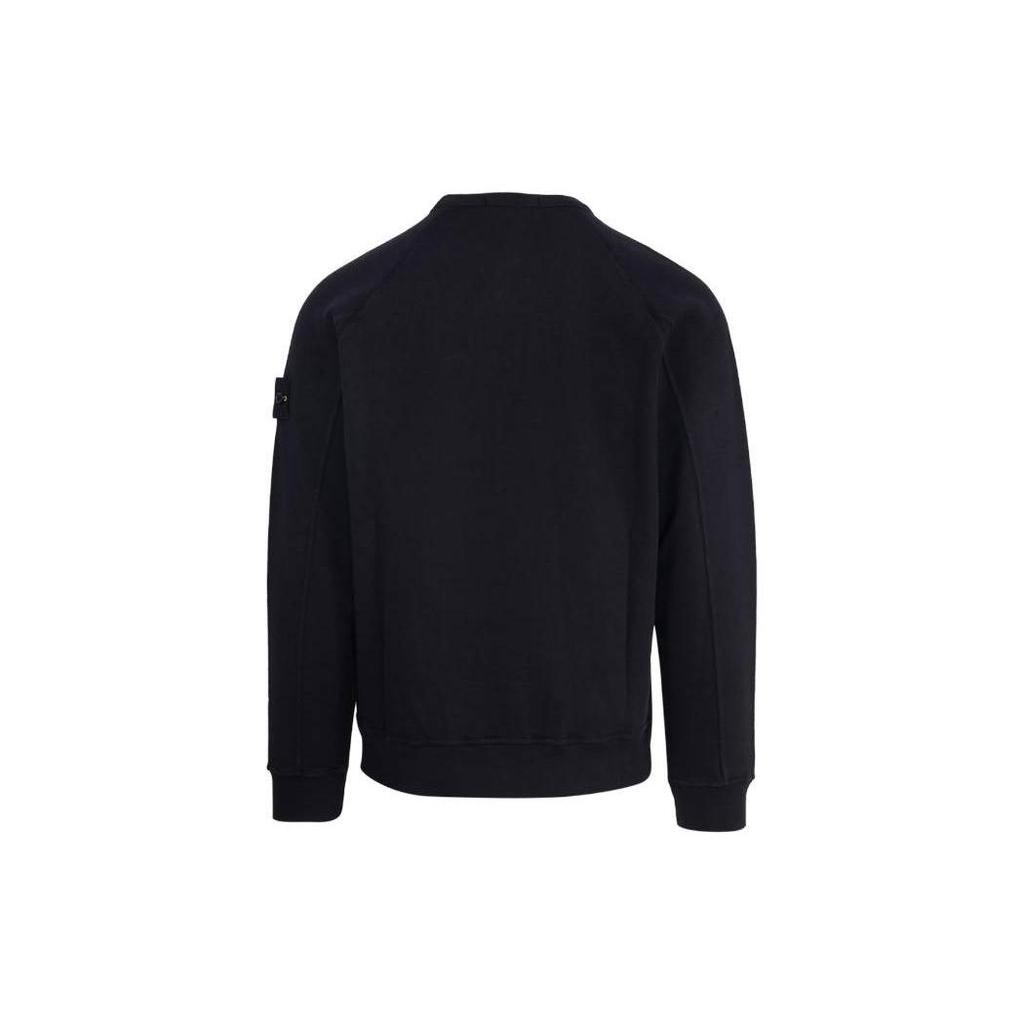 Stone Island Ss23 Solid Color Label Crewneck Sweatshirt Men sweatshirt Black 781566360-V0029