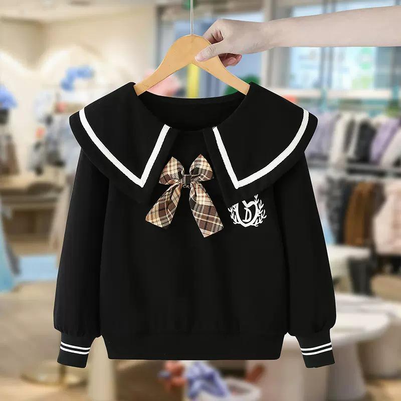 

Девичья толстовка с длинным рукавом в морском стиле - Осенняя мода JK Academy 130 cm чёрный