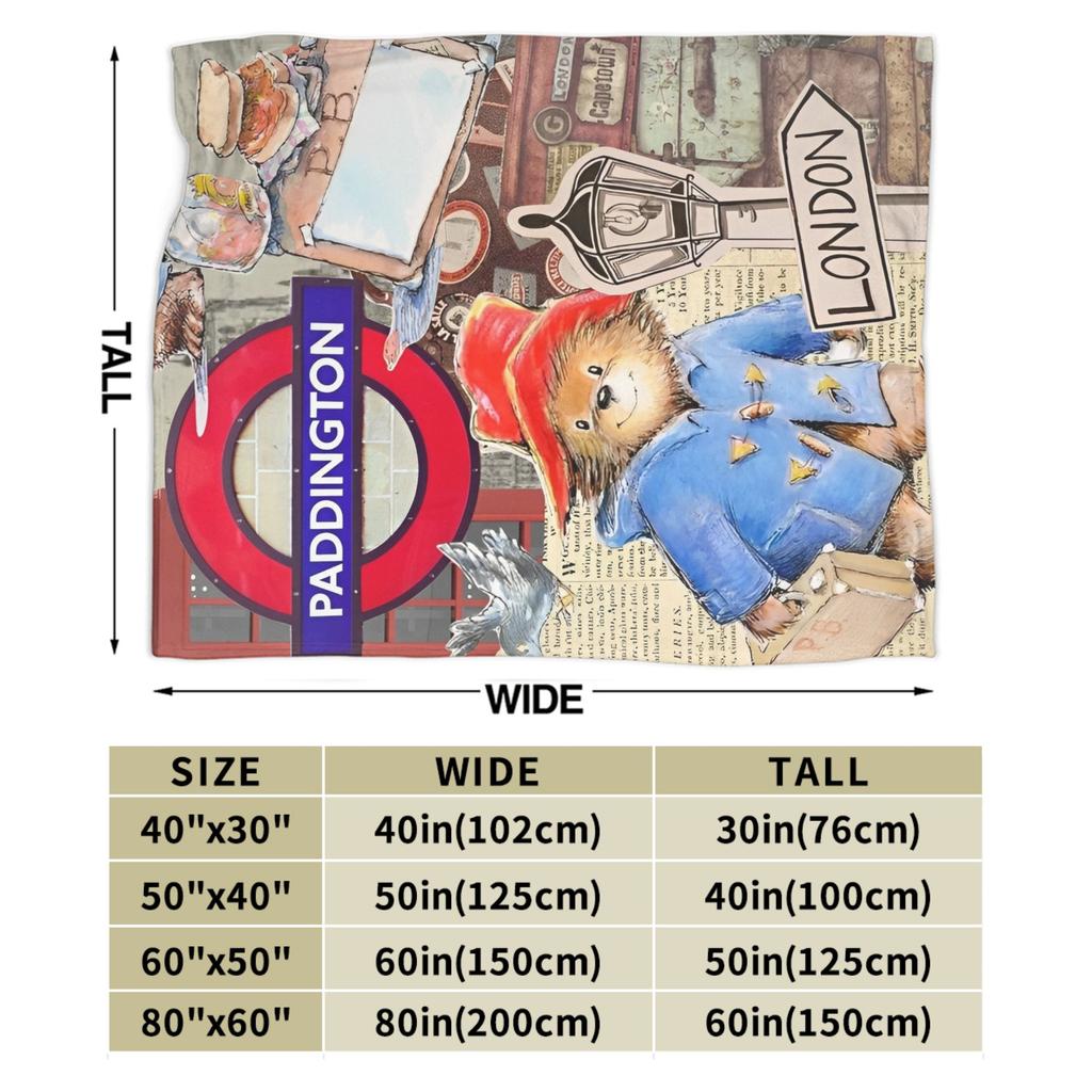 Blankets Britain Paddington Brown Bear Throw Blanket Flannel Bedspread For Couch Chair Sofa Bed Fluffy Sofa Bed Cover