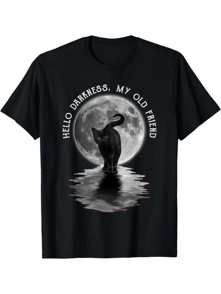 

[Halloween Cat Moon Tee] Halloween Black Cat Moon Men039;s T-ShirtDark My Old Fr Unisex T-Shirt S