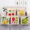Simple And Colorful Painted Fruits Digital Printing Short Plush Pillow Covers For Car Sofa Office Cushion Cover Home Goods