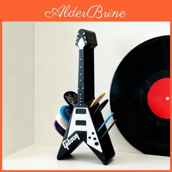 Amp Picks Holder Speaker Guitar Styled Pick Holder Vshaped Guitar Pick Display Rack 3d Printed Pick Storage Box For Guitar Players Music Enthusiasts