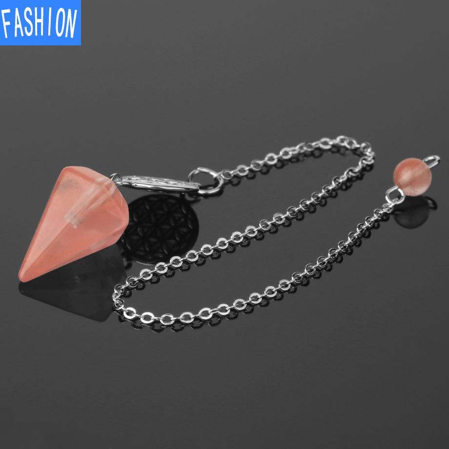 Spirit Pendulum Crystal Semi GEM PENDANT Healing Crystal Point Pendulum Witchcraft Meditation Jewelry