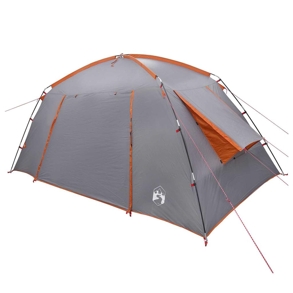Cabin Tent Gray and Orange 400 x 210 x 180 cm Polyester