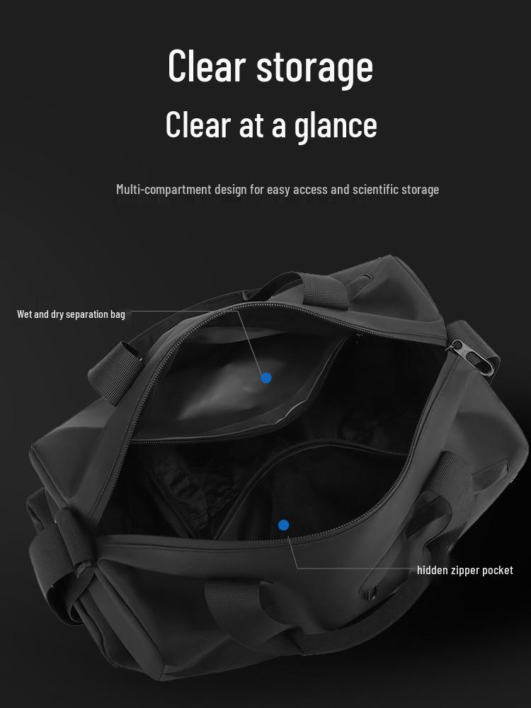 Men's Large Capacity Crossbody Duffel Bag with Dry/Wet Separation - Ideal for Travel, Business, and Fitness
