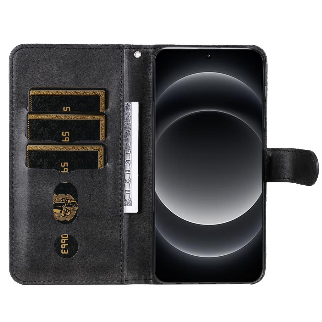 Pro pouzdro Xiaomi 14 Ultra Textura telete Peněženka na zip PU kůže Ochranný kryt na telefon