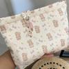 1 Piece Little Bow Portable Large-Capacity Travel Cosmetic Bag Girls' Make Up Organizer For Women Fresh Small Makeup Bag