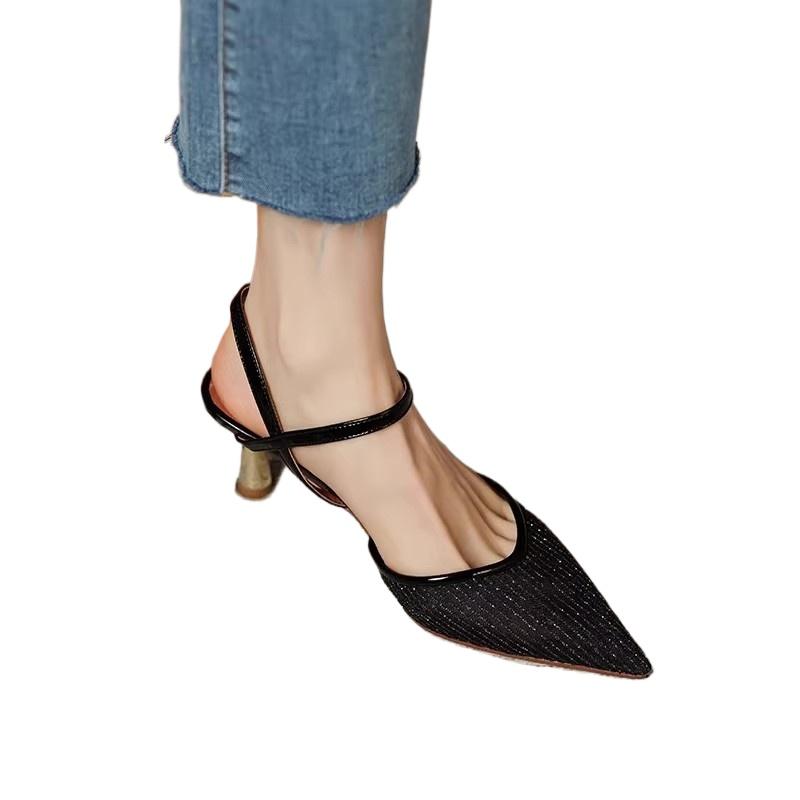 Fashion 2025 Mesh Buckle Strap Women's Slingbacks High Heels Fashion Pointed Toe Breathable Thin Heels Pumps Dress & Daily Brand Sandals