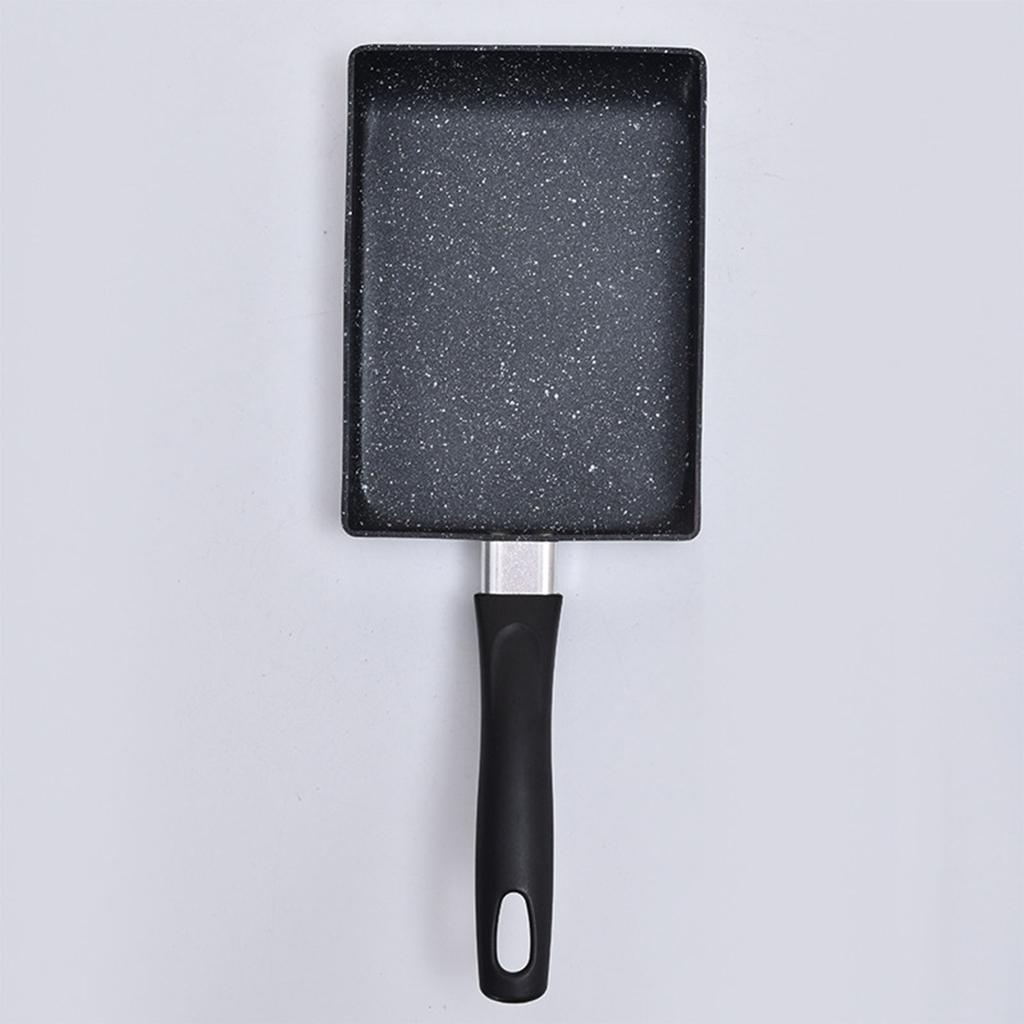 Mini Frying Pan Black Household Portable Japanese Style Egg Frying Pan Rectangular Mini Omelet Pan