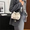 Stylish Black White Pink And Silver Trendy Crossbody Bucket Bag For Women