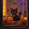 Static Cling Black Cat Window Sticker Removable Window Cling Sticker  Halloween Decor