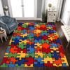 1pc Autism Awareness Puzzle Pattern Commercial Anti-Slip Rug Non-Slip Home Carpet Design for Office Decor Living Room Bedroom Gift T29