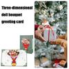 3D Christmas Dolls Bouquet Greeting Card Festival Gifts Postcard Invitation Card with Envelope Holiday Parties Supplies