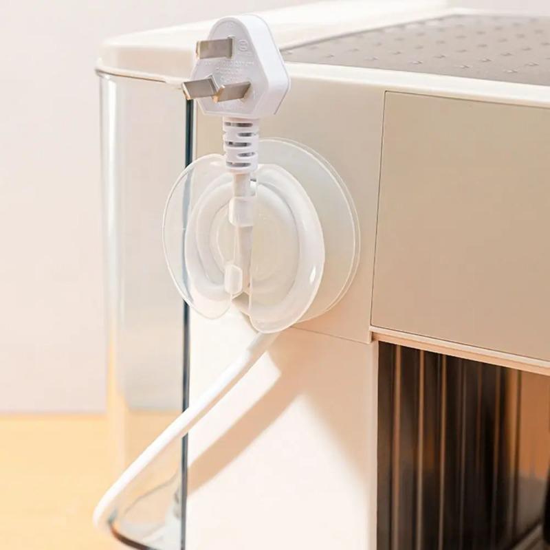 1pcs Wear Resistant Cord Organizer Self Adhesive Hook Round Storage Case Wire Management Transparent Wire Fixing Clip Desk