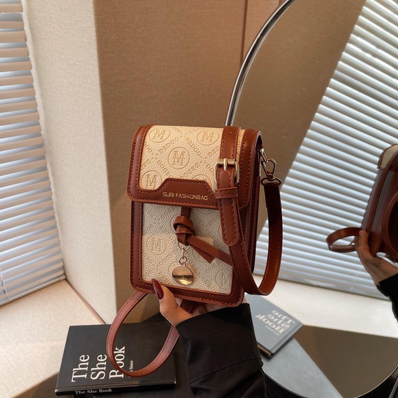 Premium Sense Simple and Versatile Shoulder Mobile Phone Bag Women's Small Bag Spring and Summer New Crossbody Small Square Bag