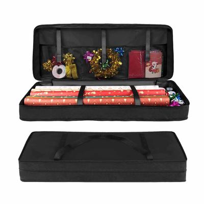 2025 Oxford Cloth Christmas Gift Wrap Storage Bag Waterproof Zippered Dustproof Wrapping Paper Bag With Thicken Handles