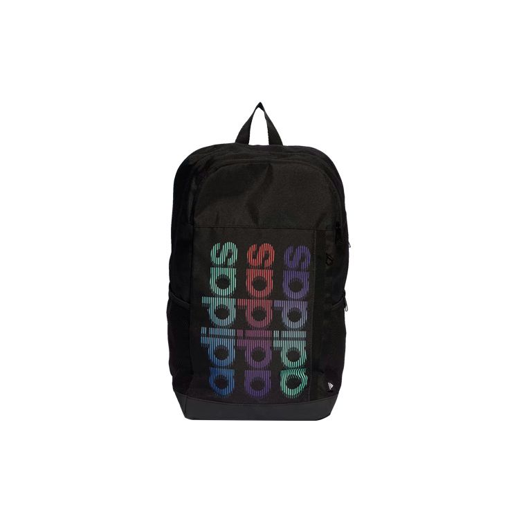 Adidas Sports Casual Letter Logo Recycled Polyester Backpack Unisex Backpacks Black HY1036 Black