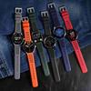 [WOCCI] 20mm Uhrenarmband, Fluorkautschuk-Uhrenband, Schnellverschluss FKM, Premium-Uhrenarmband, Herren, Grün/Silberne Schließe