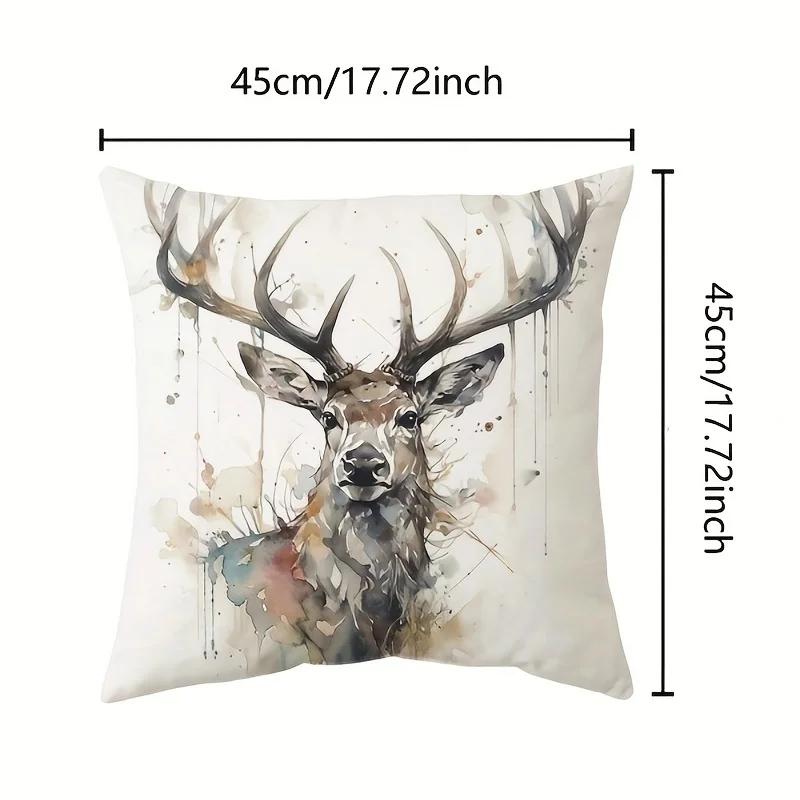 Deer Patterned Pillow Covers Office Car Sofa Bed Cushion Cover Home Bedroom Decoration