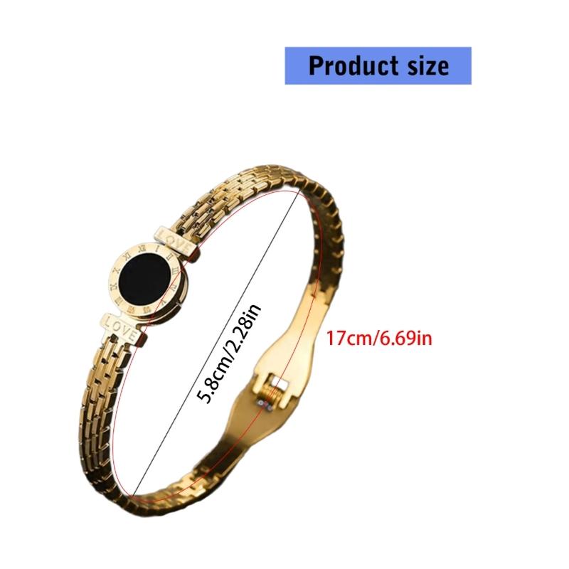 Unique Roman Letter Bangle Fashionable Engraved Love Wristband Handmade Gift for Her Trendy Women Wrist Accessories