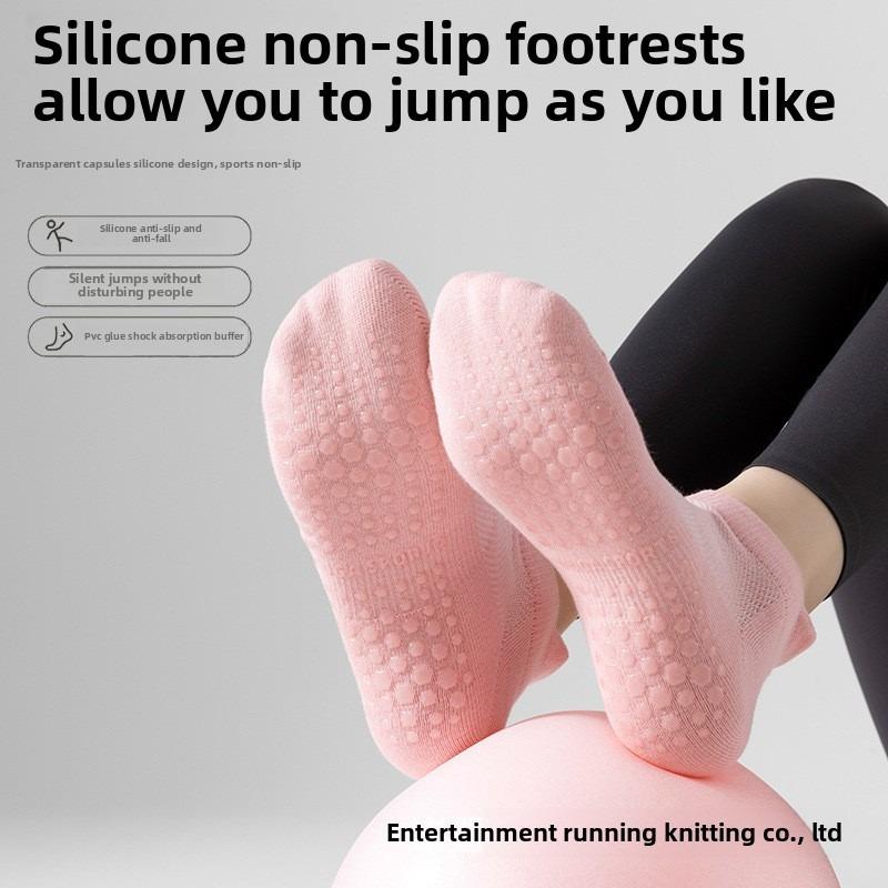 5 Pairs of Girls Spring and Summer Yoga Silicone Anti Slip Silent Mesh Short Socks