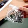 120pcs Jewelry Storage Bag Transparent Thickened Self Seal Zipper Bag 3 Sizes Rings Earrings Storage