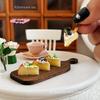 1Pcs Miniature Basque Cake Bread Cream Dessert for 1/12 Dollhouse Kitchen DIY Food Accessories Dollhouse Mini Furniture
