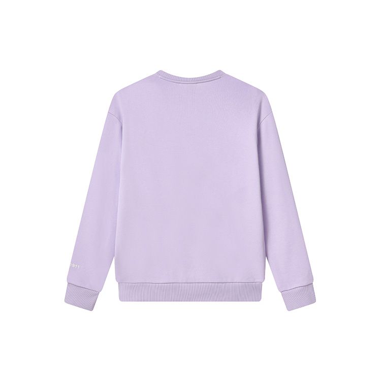 FILA Loose Fit Logo Knit Pullover Long Sleeve Sweatshirt Unisex sweatshirt Light-Purple F11U249201F-VT