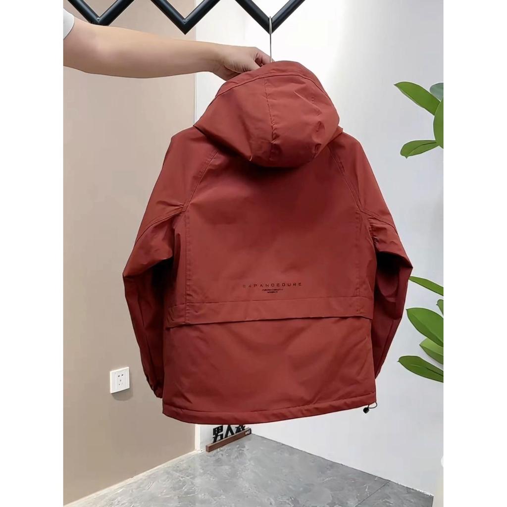 Men's 2025 Winter Hooded Jacket: Spring/Autumn Workwear, Padded, Thickened, Windproof Cotton Coat, Trendy Style.