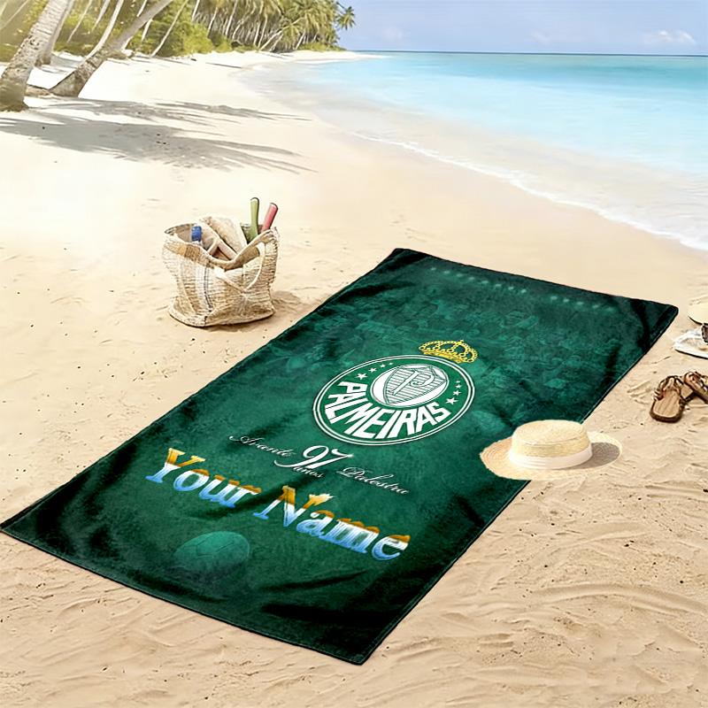 Name Custom SE Palmeiras logo Print Beach Towel, Large Soft Quick Dry Towel for Beach Camping Swimming