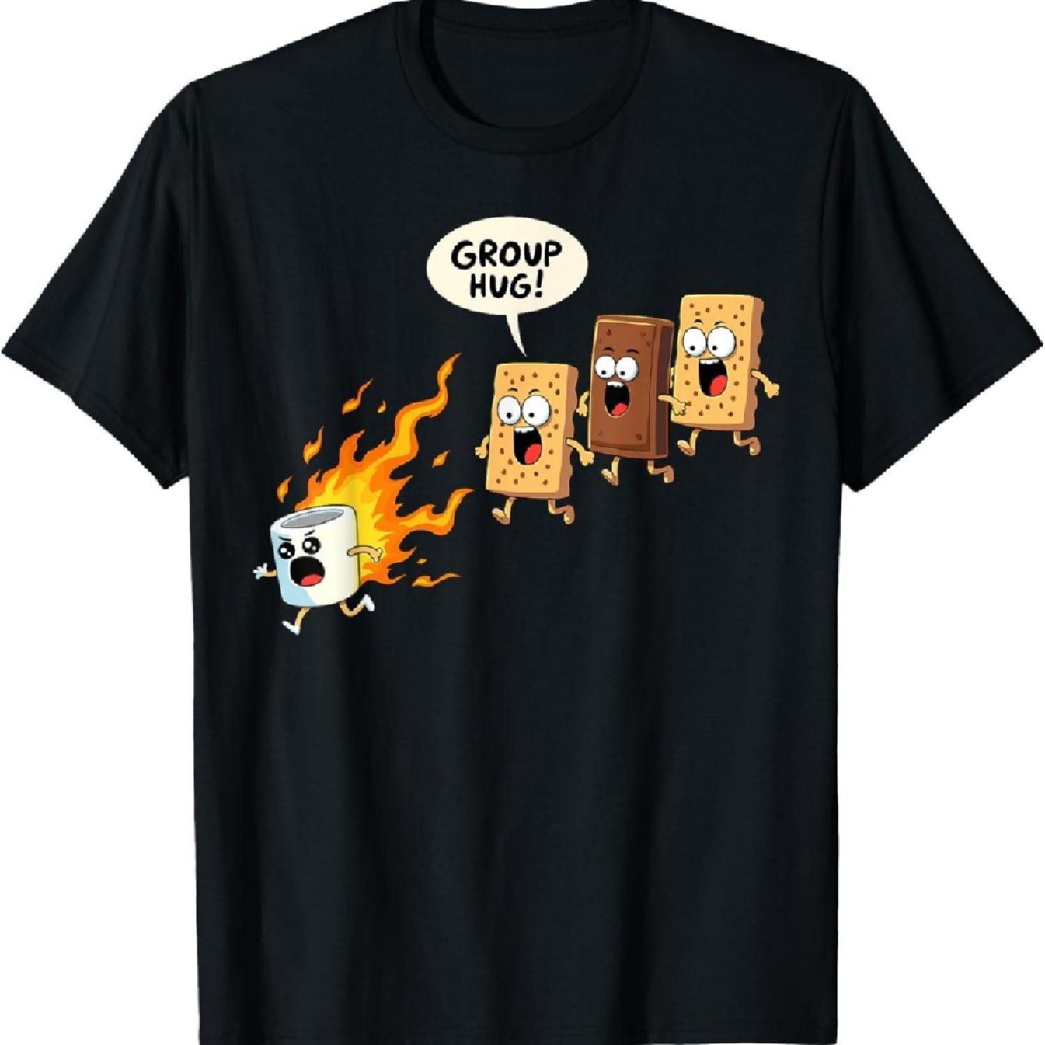 

Funny Camping Smores Group Hug Cute S mores T-Shirt XXXXXL чёрный