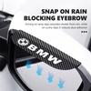 SHEJ3 2pcs Car Rearview Mirror Rain Eyebrow Sun Shade Cover Protector For BMW M 1 3 4 5 6 7 Series M3 M6 F01 F02E34 E36 E70 F10 X6 X1