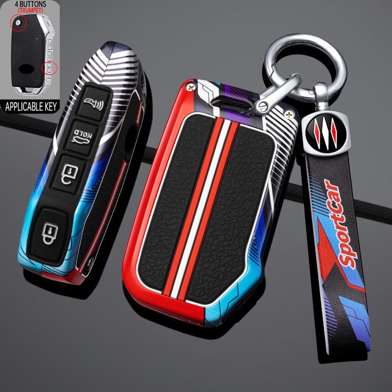 Interior Mouldings Zinc Alloy Silicone Car Key Case Cover Protection Shell For Kia Sportage Ceed Xceed Sports K5 Seltos 2019 202