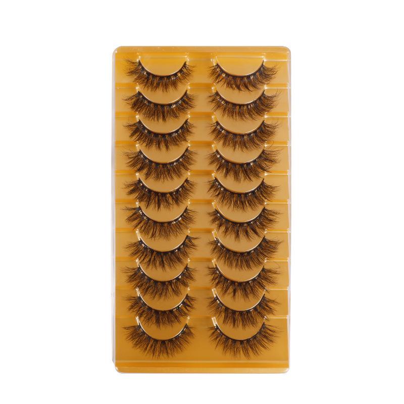 10 Pairs of 3D Fluffy Thick False Eyelashes - Natural Curling Style