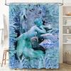 Luxury Watercolor Bath Curtain Blue Mermaid Design for Bathroom Decorations Home Accessories Shower Curtains in Green Blue Color
