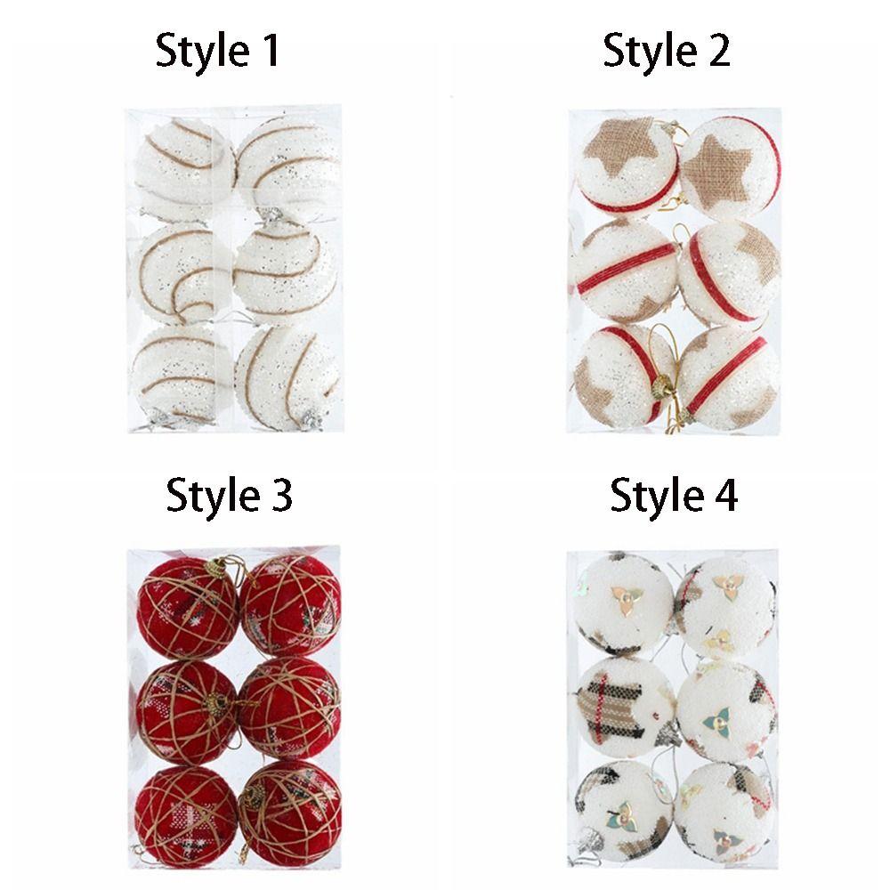 6pcs Creative Christmas Tree Pendant 6cm Hanging Ornament Christmas Foam Ball  Shopping Mall Scene