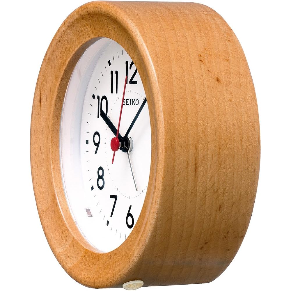 Seiko Clock (Seiko Clock) Table Clock Alarm Clock Wall Clock Analog Wooden Frame Natural Color Wo...