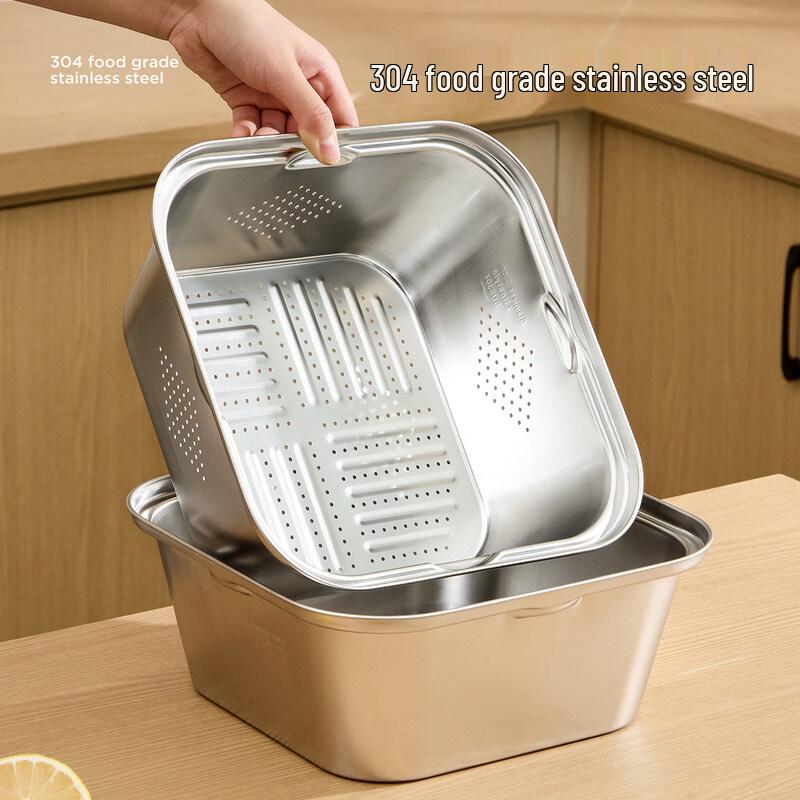 Stackable Stainless Steel Food Prep Basket Set