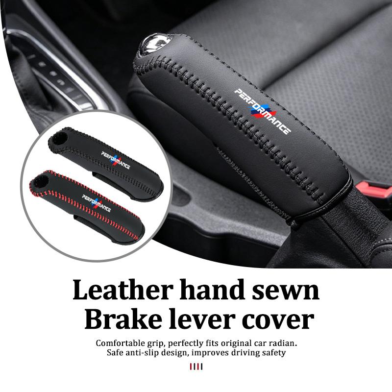 AAAOT1 Car Handbrake Sleeve Leather Cover Anti-Skid Auto Parking Brake For BMW E46 E90 F30 F10 F20 G20 E87 E60 F01 F02 G14 E83