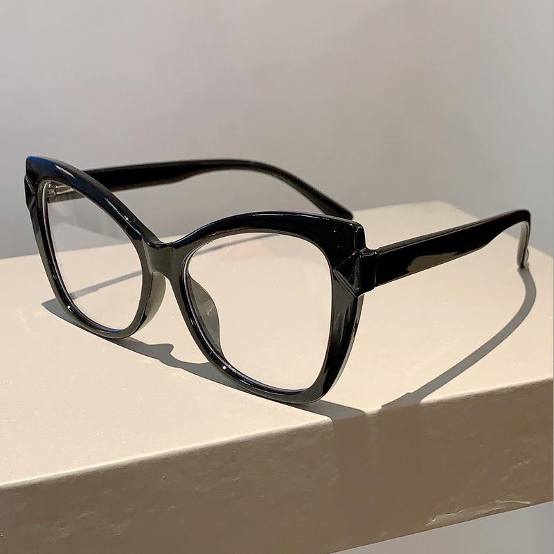 KAMMPT Oversized Cat Eye Glasses Women 2023 Stylish Vintage Blue Light Blocking Eyewear New Non-prescription Optical Eyeglasses